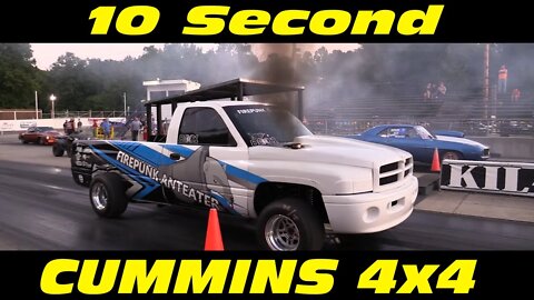 EPIC 10 Second 4x4 Dodge Cummins Drag Truck Outlaw Drag Racing