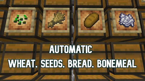 Automatic Wheat, Seeds, Bread, Bonemeal Farm Minecraft Bedrock 1.19 MCPE attached to Iron Farm