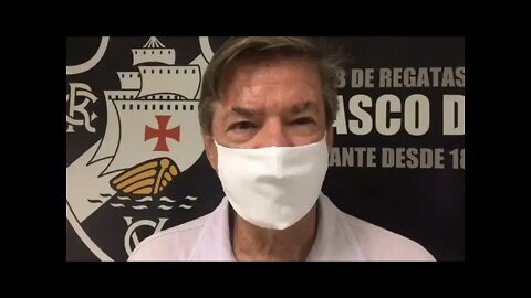 Novo presidente do Vasco falando sobre o futuro após dar a primeira entrevista coletiva