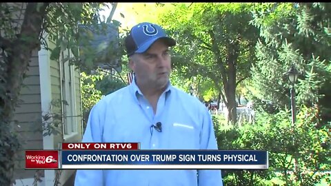 Confrontation over attempted theft of Trump sign turns physical