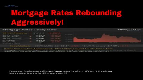 Mortgage Rates Rebounding Aggressively