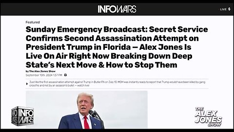 The Alex Jones God is Great Sunday Trump was the target again Show.