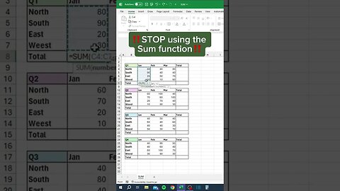 Sum Function in Ms Excel#msexel #office #sum #function #foryou #tech #pc #windows