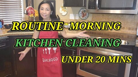 ROUTINE MORNING KITCHEN CLEANING UNDER 20 MINS🇺🇲