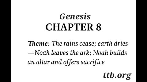 Genesis Chapter 8 (Bible Study)