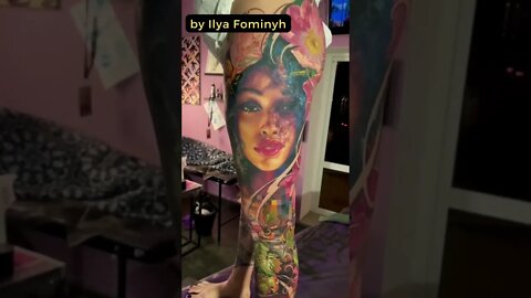 Stunning work by Ilya Fominyh #shorts #tattoos #inked #youtubeshorts