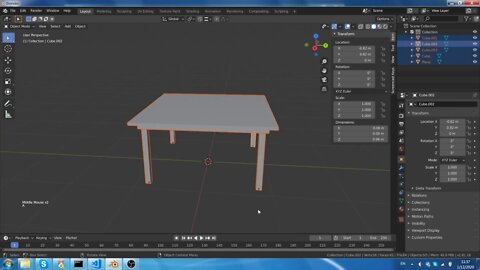 Model a simple table in blender (a video response)