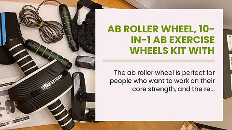 Ab Roller Wheel, 10-In-1 Ab Exercise Wheels Kit with Resistance Bands, Knee Mat, Jump Rope, Pus...