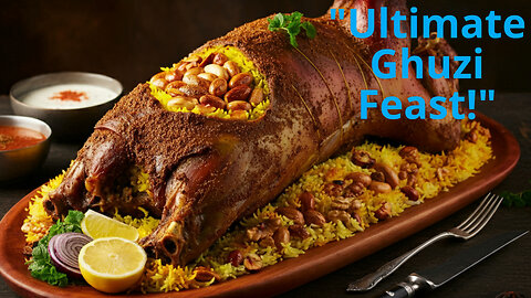 "Ghuzi Feast: A Flavorful Journey with Whole Roasted Lamb & Rice | A Taste of Qatari Tradition!"