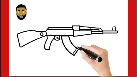 HOW TO DRAW AK-47 GUN / EASY DRAWING STEP BY STEP