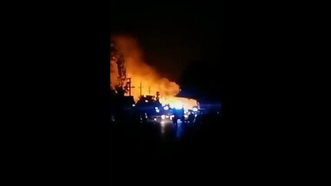 Huge force explosion occurred at a liquefied gas station in Crevedia near Bucharest