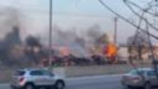 NB I-41 at WIS 145 closed after semi truck catches fire