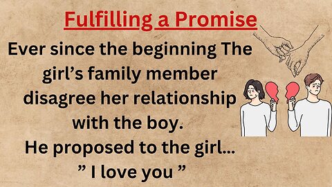 Learn English Through Story | Fulfilling A Promise | Level 1 | Improve English Reading