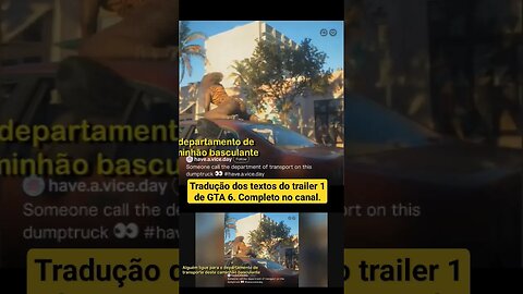 GTA 6 TRADUÇÃO dos Textos do Trailer 1