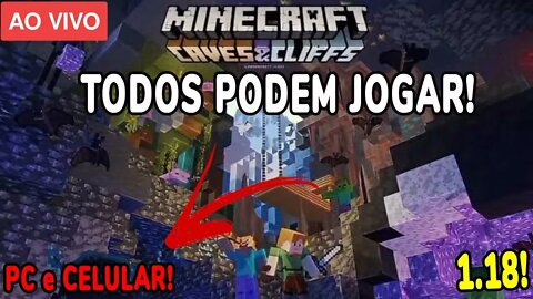 Minecraft AO VIVO COM INSCRITOS: SURVIVAL (SERVIDOR) - PC E CELULAR! - !ip