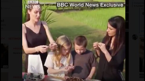 Here’s Angelina Jolie teaching children to eat bugs.