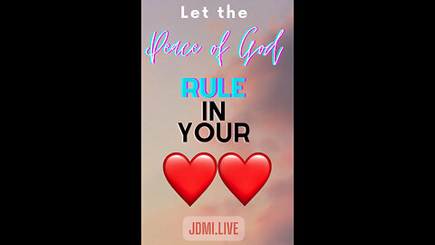 Please 🙏 join Pastor Jerry on Rumble 🔥for “Let The Peace Of God RULE in your Hearts ❤️❤️