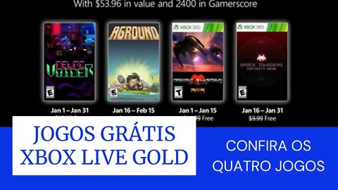 JOGOS GRÁTIS - Xbox live gold e gamepass ultimate - MÊS DE JANEIRO - 2022