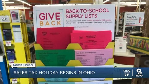 Sales tax holiday begins in Ohio