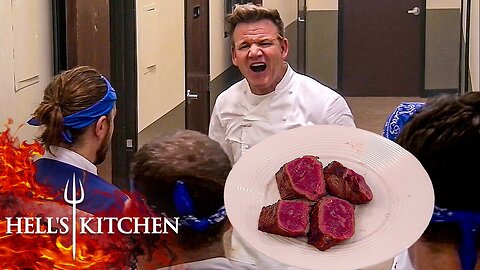 It's Only the Second Service & Raw Steaks Sees the Blue Team Kicked Out Again | Hell's Kitchen