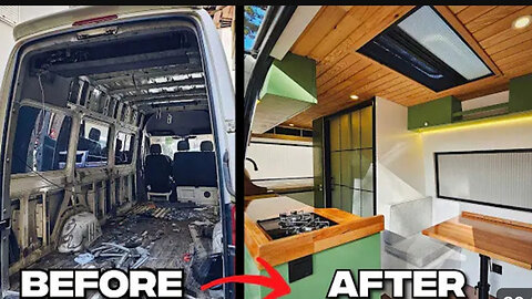 Camper van conversion full build timlapse.