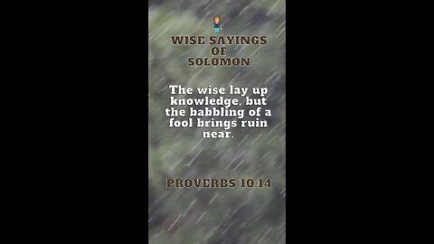 Proverbs 10:14 | Wise Sayings of Solomon