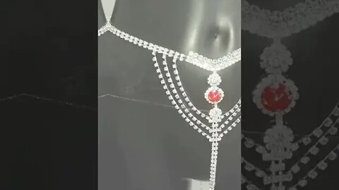 Luxury Red Crystal Waist Chain Jewelry For Plus Size Women Briefs Panties Sexy Rhinestones Body Jewe