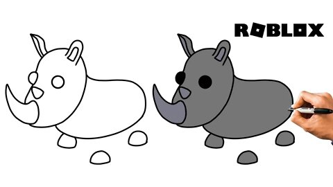 How to Draw Rhino from Roblox Adopte Me