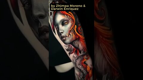 Stunning tattoo by Zhimpa Moreno & Darwin Enriquez #shorts #tattoos #inked #youtubeshorts