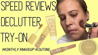 MONTHLY MAKEUP ROUTINE RECAP | try-on • speed reviews • declutter | melissajackson07