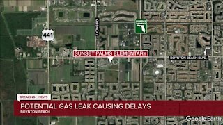 Potential gas leak causing delays near Sunset Palms Elementary School