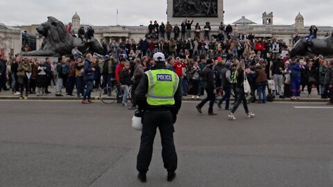 London Lockdown Protests, 20th March 2021 - Part 7: Trafalgar Square