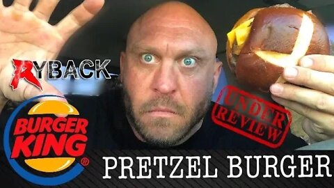 Burger King Double Pretzel Bacon Cheese Burger Food Mukbang Review - Ryback TV