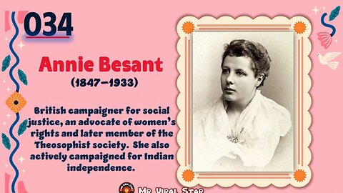 Annie Besant (1847–1933)| TOP 150 Women That CHANGED THE WORLD | Short Biography