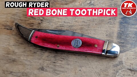 Rough Ryder Red Smooth Bone Toothpick Pocket Knife RR452