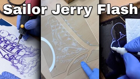 Engraving Sailor Jerry Flash On Glass