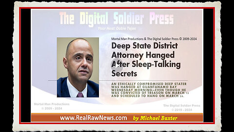 Deep State District Attorney Hanged After Sleep Talking Secrets.