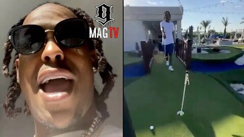 Rich The Kid Shows Off Golf Skill In His Backyard Putting Course! ⛳️