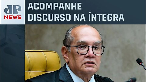 Gilmar Mendes durante posse de Barroso como presidente do STF: “Se destaca por defender democracia”