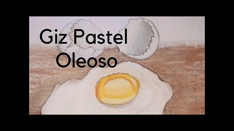 DESENHANDO OVO QUEBRADO COM GIZ PASTEL OLEOSO