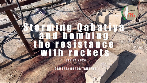 Zionist military fires missiles on a house in Qabatiya, throws dead off balcony and drives over them