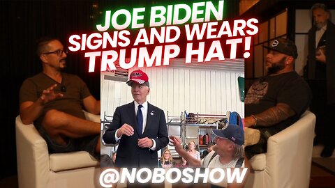 Joe Biden Puts on a Trump Hat! #podcast #nobo #funny #comedy #trump #biden #usa #fyp #maga