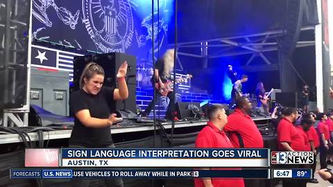 Rockin' sign language interpreter goes viral