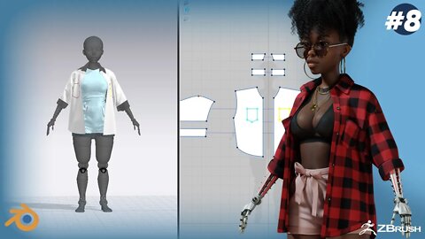 how to create stylized character speedthrough| Part 8 | 3d cloth| fashion | ZBrush |Blender tutorial