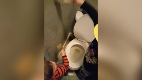 Little Boys Paint Walls With Toilet Water