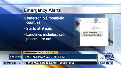 Emergency alert test today