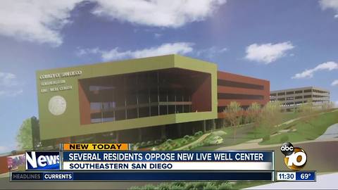 Several residents oppose new wellness facility in southeast San Diego