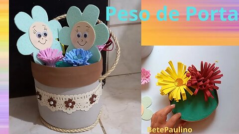 PESO DE PORTA/DOOR STOP/ BALDINHO FLORIDO/ UTILIZANDO GALÃO DE ÁGUA SANITÁRIA