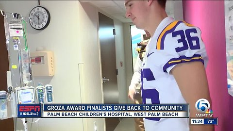 2018 Lou Groza Nominee's visit the Palm Beach Children's Hospital