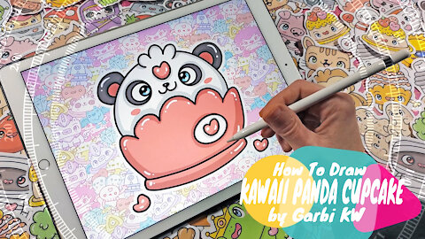 how to Draw Panda Cupcake by Garbi KW